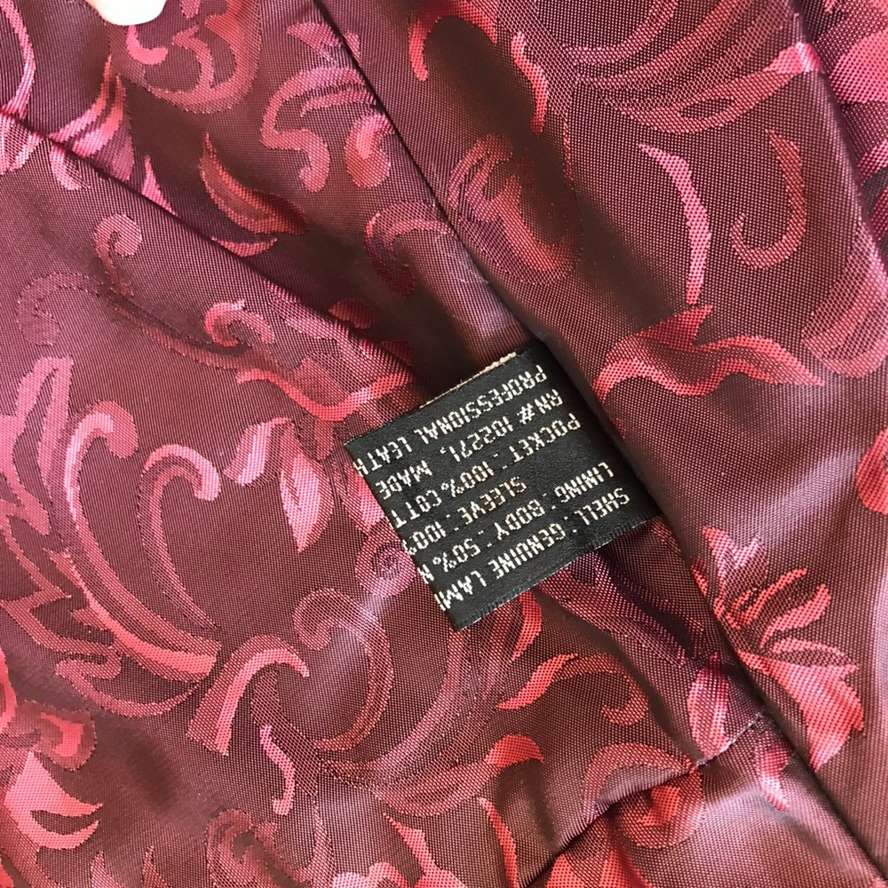 Dark Maroon Leather Jacket by Couture by J. Park - Picture 4 of 4
